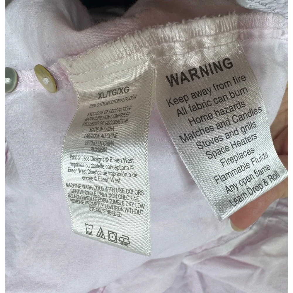 Eileen West Pale Pink Long Nightgown Size XL 100% Cotton Sleeveless *FLAWS - Picture 7 of 7